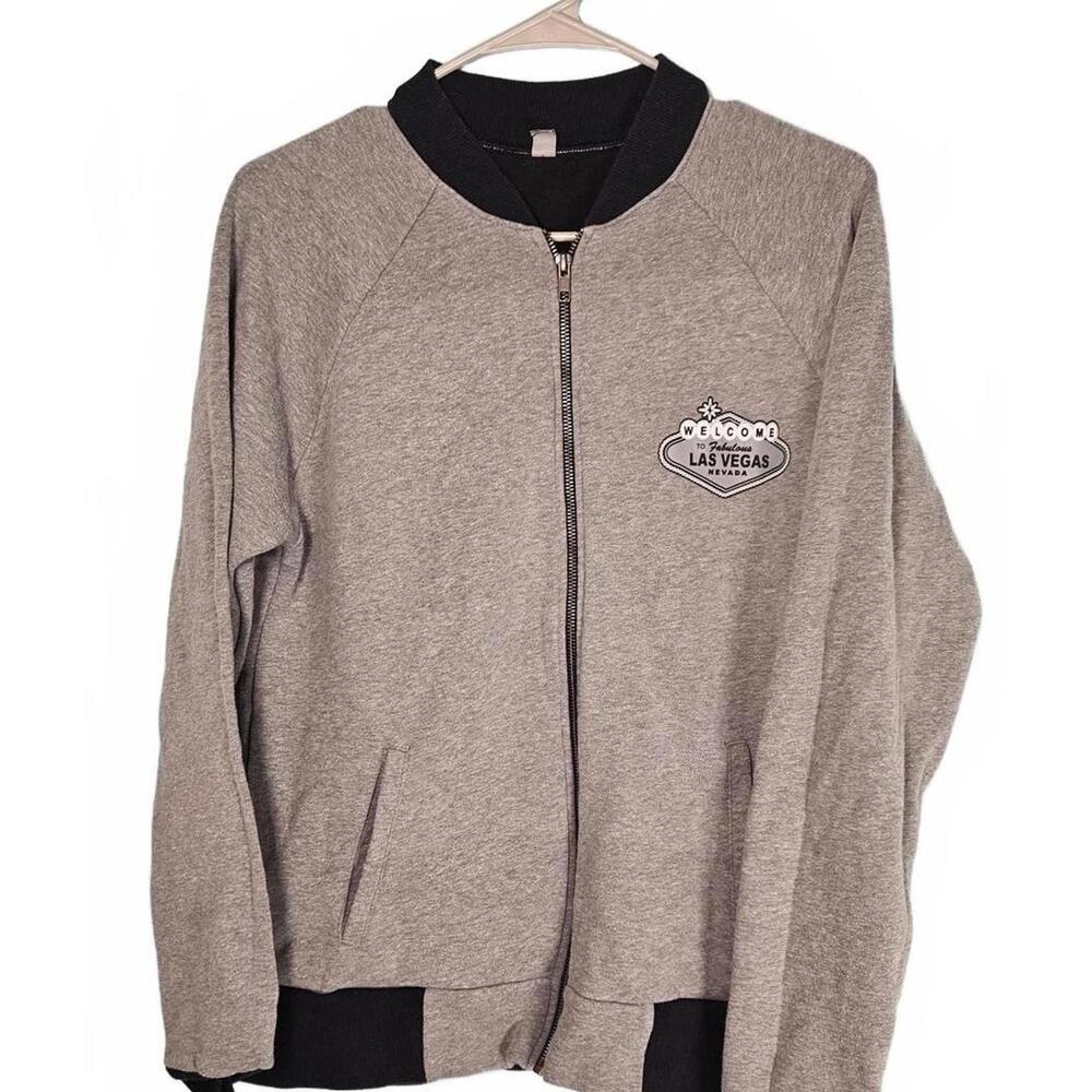 Welcome to Las Vegas Women's‎ Gray Full Zip Sweatshirt Size Medium